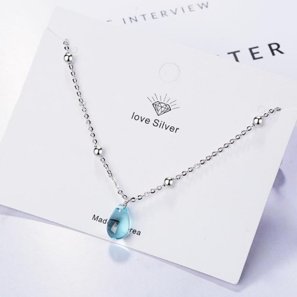 NEW 925 Sterling Silver Crystal Waterdrop Bracelet - Picture 2 of 6